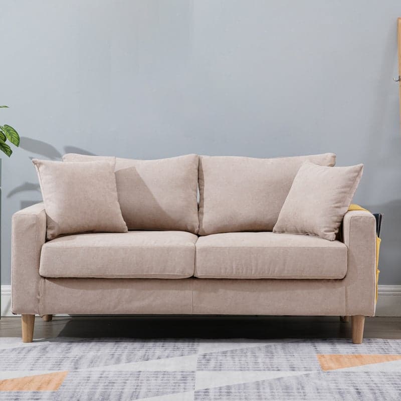 Contemporary Beige/Khaki/Gray Solid Color Standard Sofa with Storage, Wide Pillow Back and Square Arm - image 18