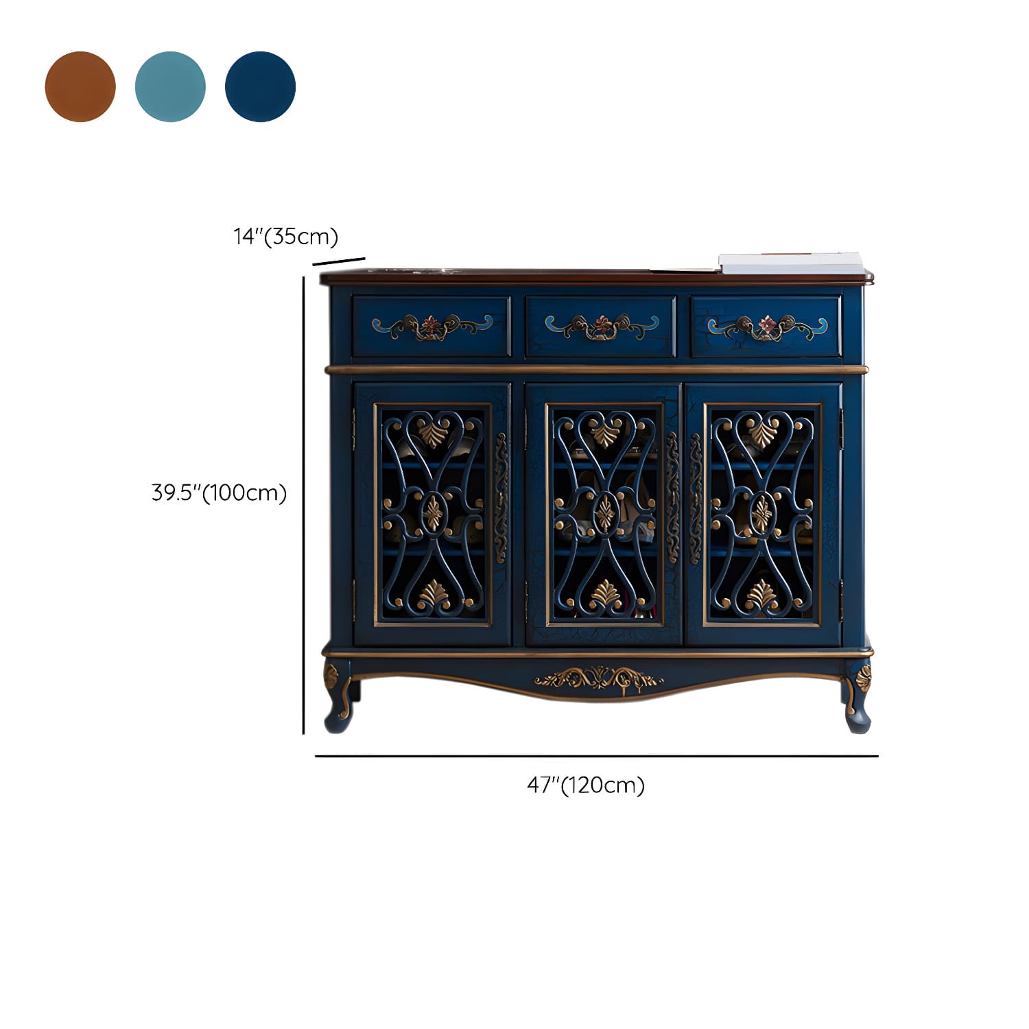 Industrial Cabriole Legs Storage Cabinet Solid Wood Storage Cabinet - image 18