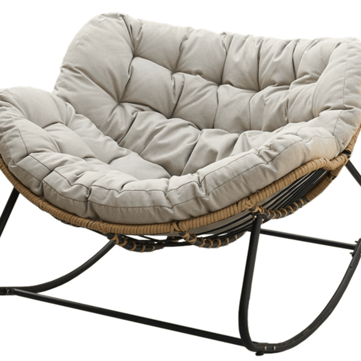 Midnight Black/Chalk/Cocoa Ergonomic Rocking Chair Couch with Rear Back, Stationary - image 12