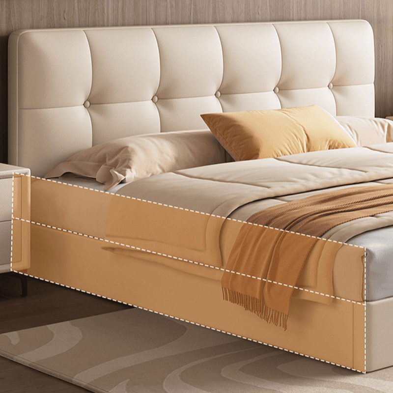 Solid Color Stitch-tufted Panel Bed with Panel Headboard and Sponge Upholstery - image 8