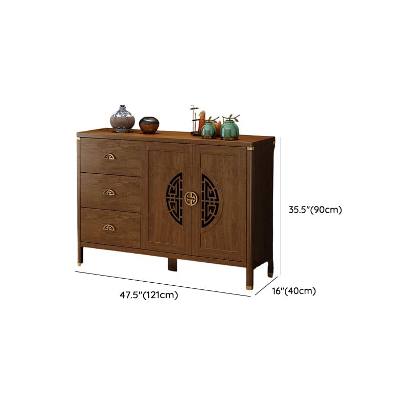 Espresso Standard/Wide/Narrow Timber Sideboard with 4 Doors/3 Doors/2 Doors, Adaptable Shelf and Pantry Hutch, 3 Drawers/6 Drawers/2 Drawers Included/Not Included - image 25