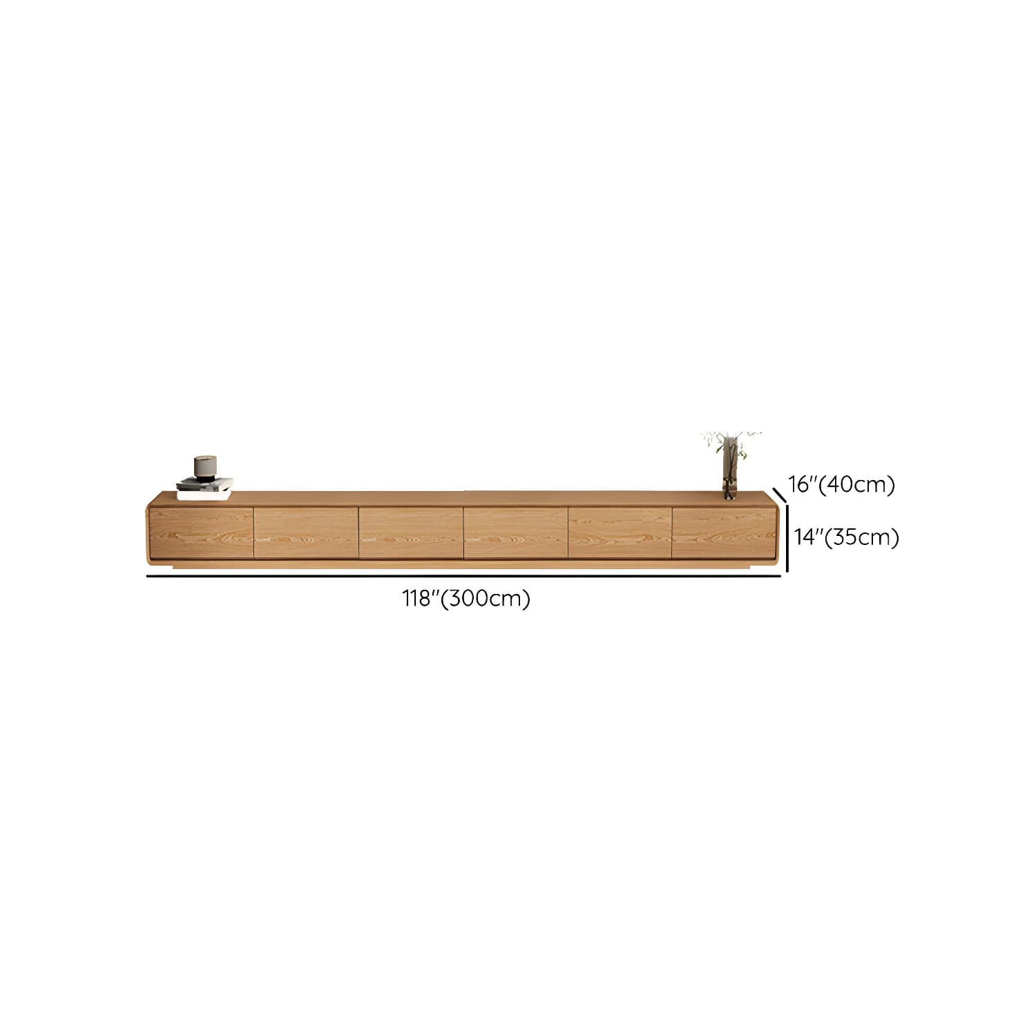 Contemporary Wood Media Console TV Stand in Natural with Drawers - image 20