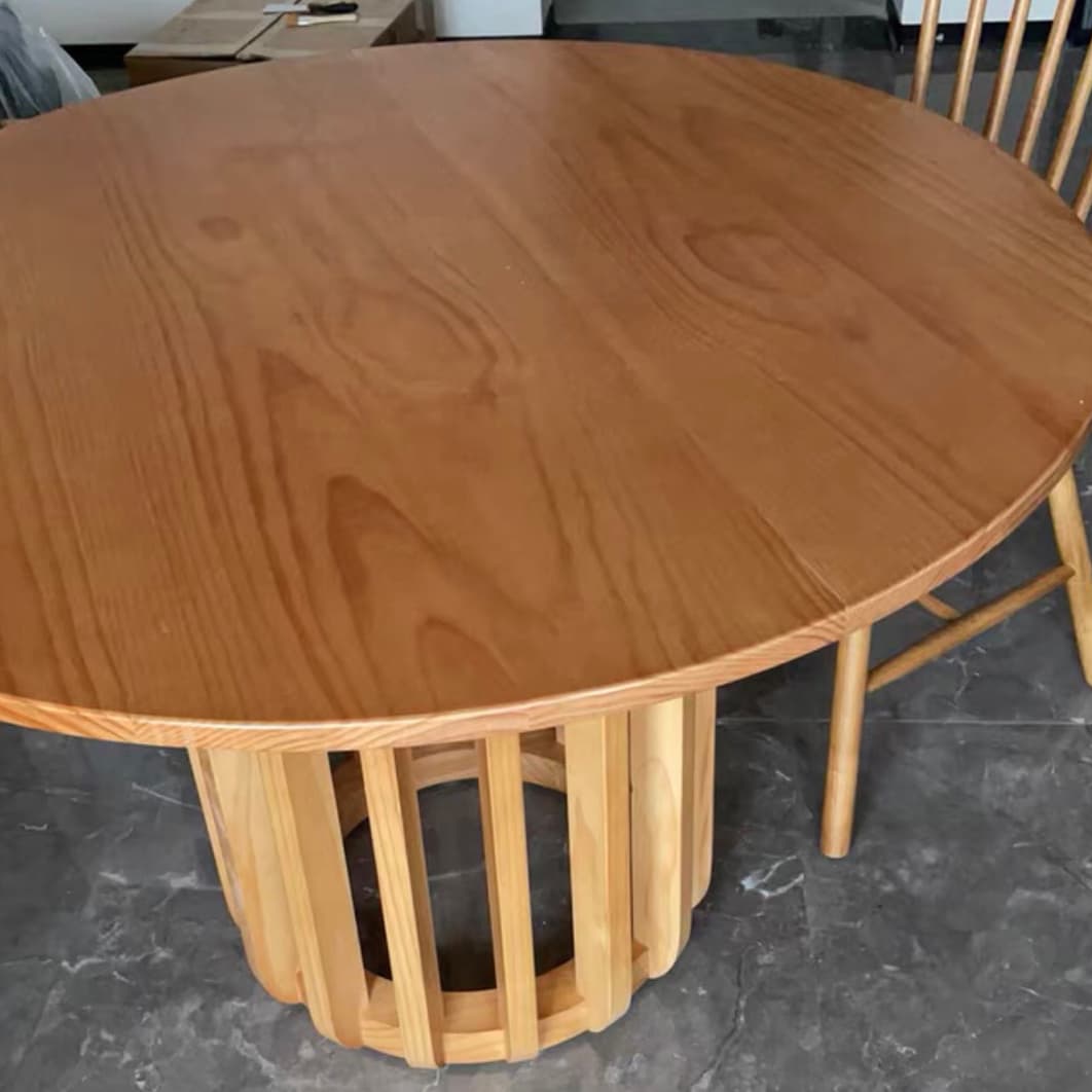 Solid Wood Dining Table Simplicity Pedestal Table for Dining Room - image 7