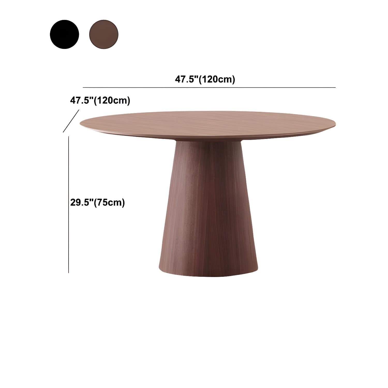 Contemporary Round Dinette Table Solid Wood Pedestal Dining Table - image 9
