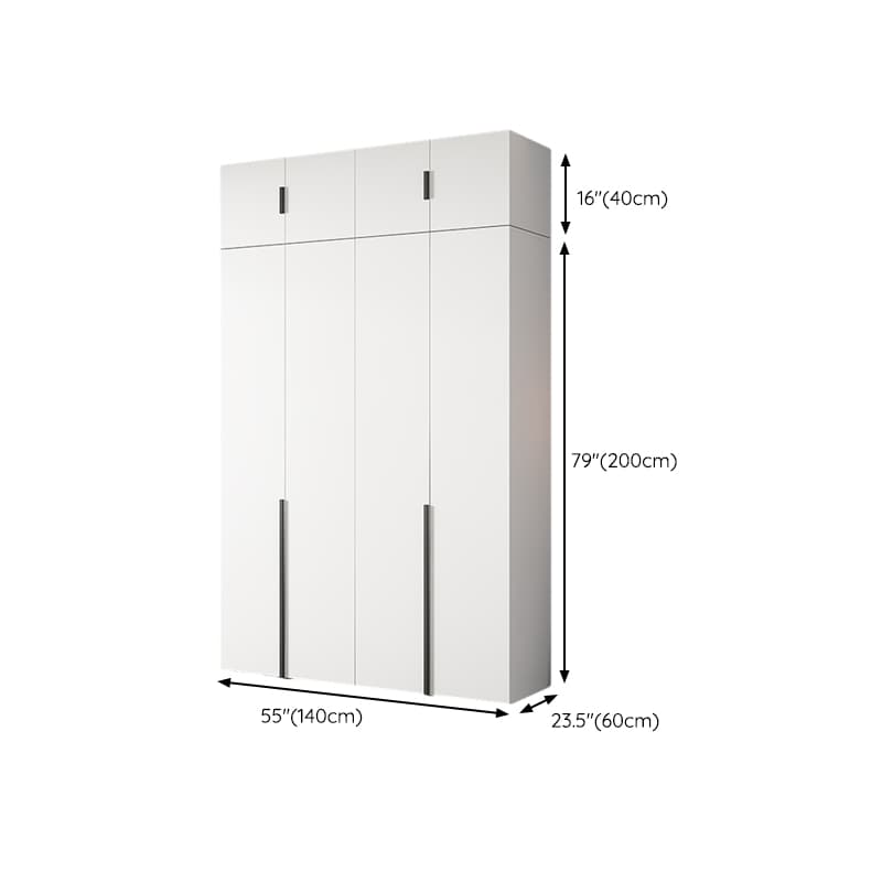 White Wood Wardrobe Armoire with Hinged Doors and Shelves Included - image 18