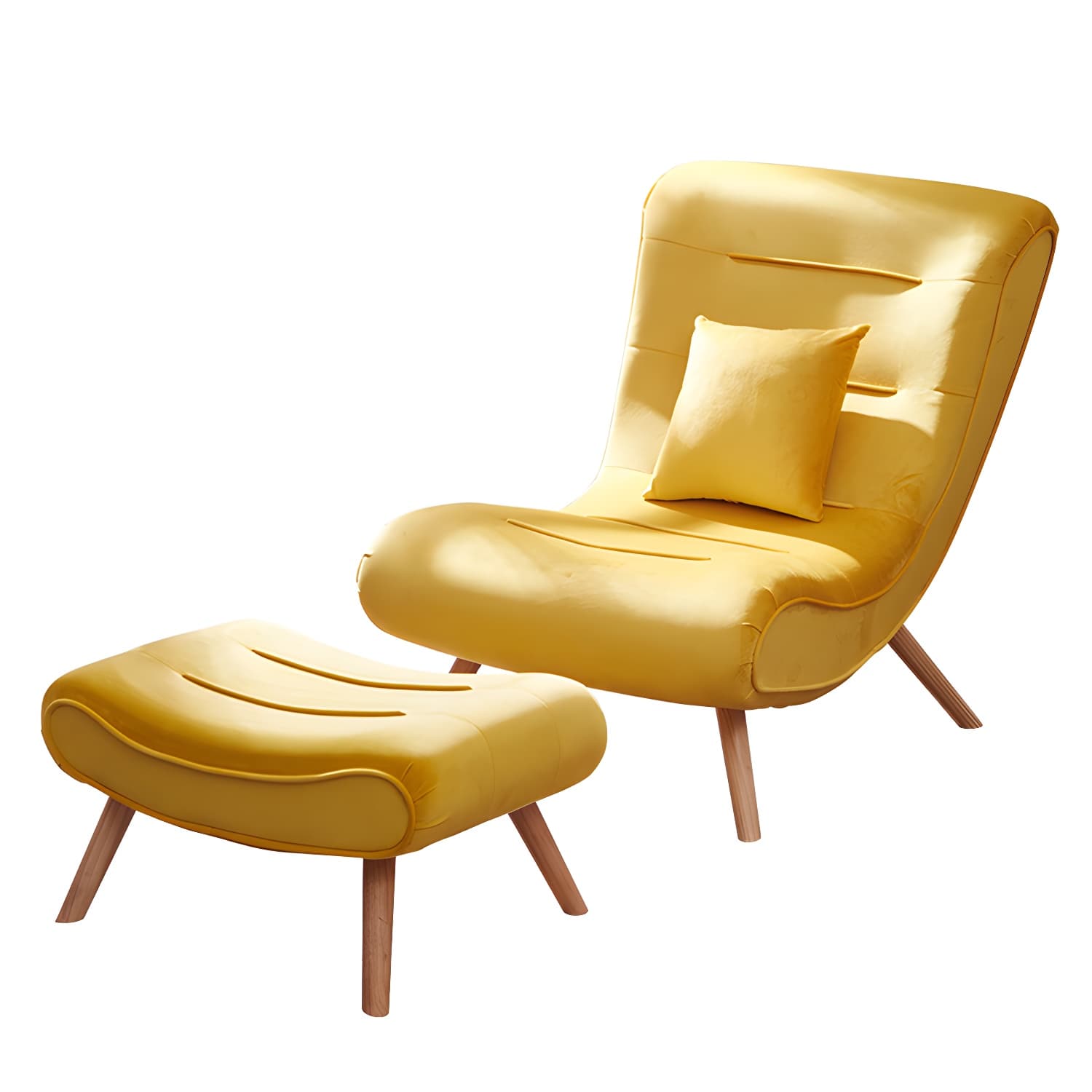 Modern Cushions Rocker Chair Solid Wood Frame Spindle Rocker Chair with Ottoman - image 15