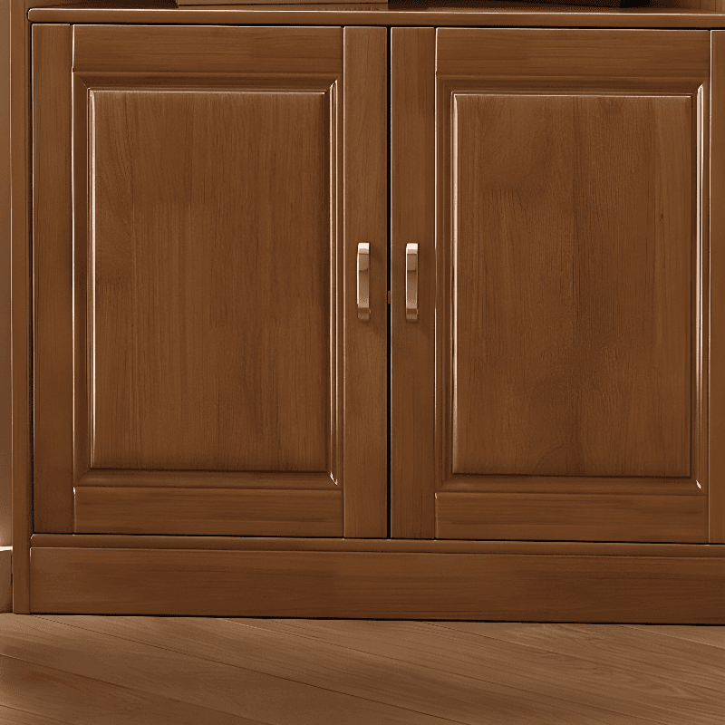 Independent Corner Utility Storage Cabinet in Cocoa/Gray/White with Grip Bars, 2 Exterior Shelves and 2 Cabinets/1 Cabinet in a Trendy Style, Glass-panel Door Included/Not Included - image 9