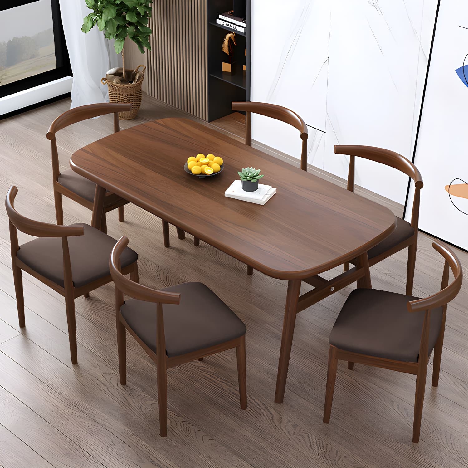 Modern Kitchen Wood Furniture of Standard Height Formal Dining Room Table Set - image 4