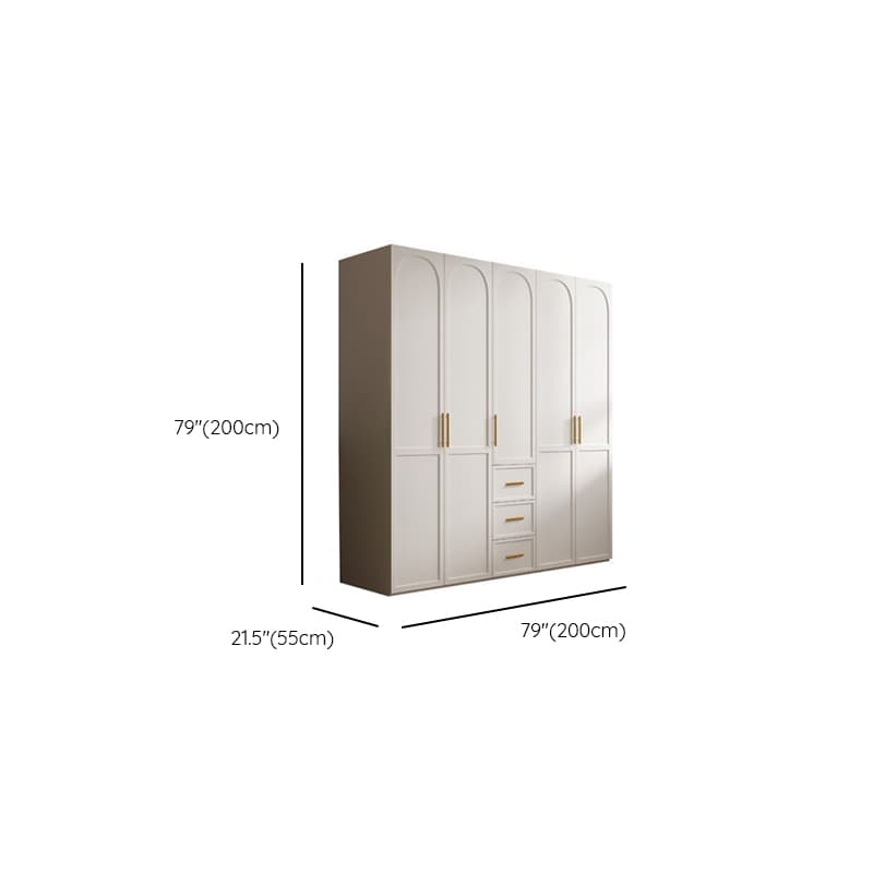Chalk Minimalist Laminate Cabinet Armoire with 3-Drawer, Interior Shelves, and Clothing Rod - image 11