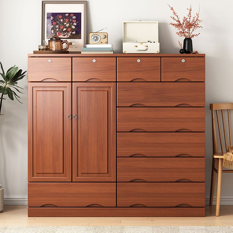 Modern Solid Wood Combo Dresser with Shelves, Drawers, and Cabinet Storage - image 4