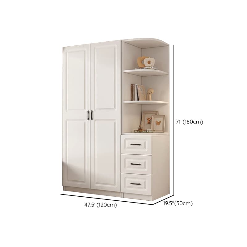 Casual Chalk Timber Wardrobe with Soft Close Drawer and Door, Interior Shelves, Hanging Rod - image 25
