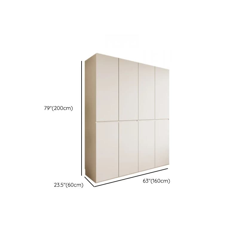 White Minimalist Manufactured Wood Independent Wardrobe Closet with Soft Close Door, Interior Shelves, and Articulated Mechanism - image 8