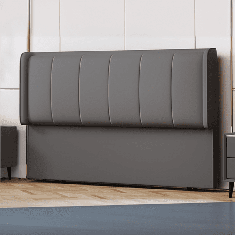 Modish No Distressing Timber Panel Headboard with Rectangle Shape for Full/Queen/Twin Bed, Featuring Sponge Upholstery and Standard Height