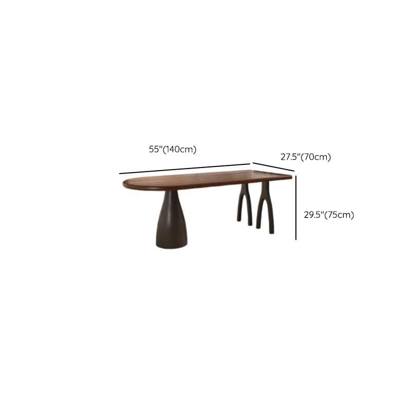 Dining Table Set with Asymmetrical Shape, Wood Slab Top, and Three Legs - image 9
