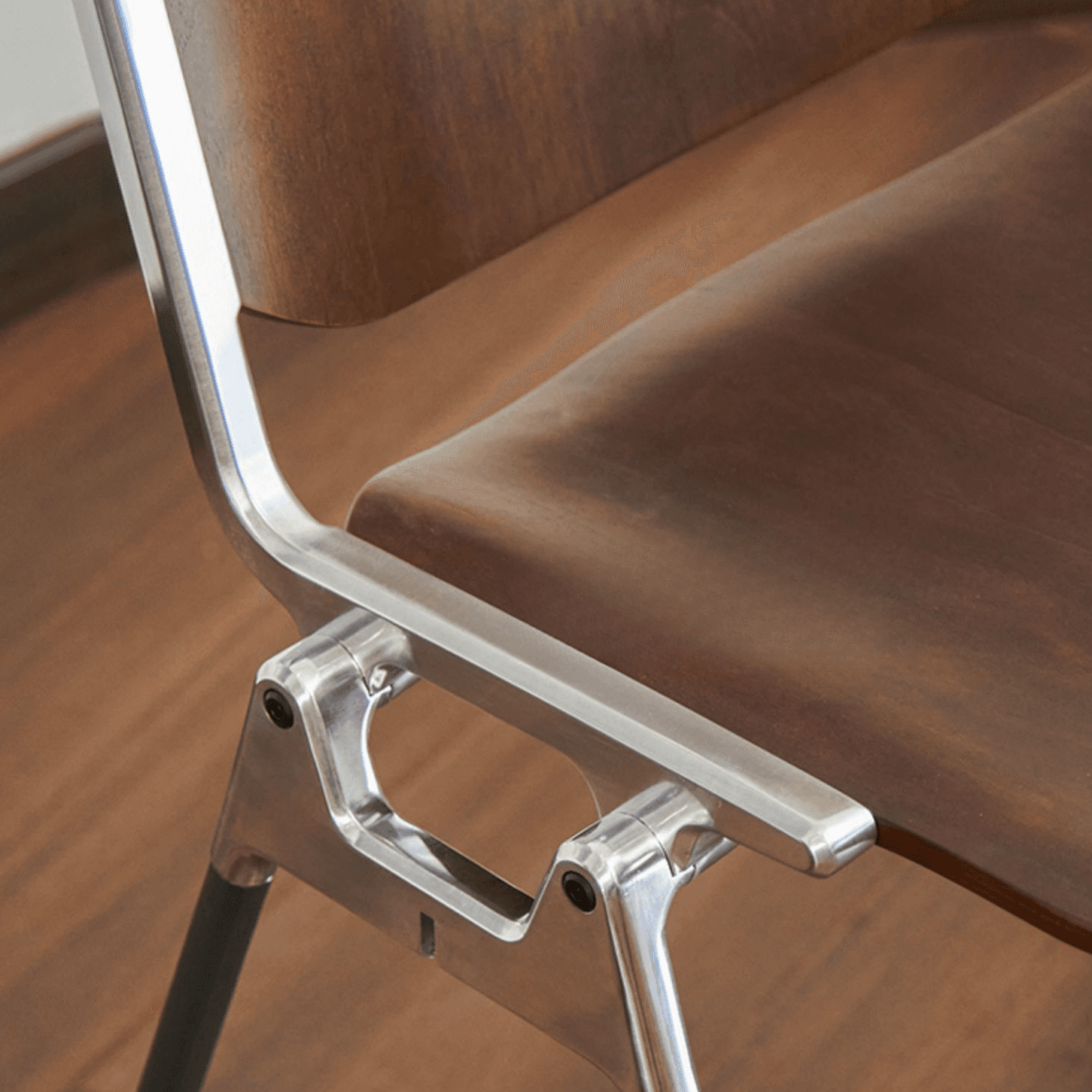 Old School Ventilated Back Armless Chair with Ink/Metallic Metal Legs, Nestable - image 23