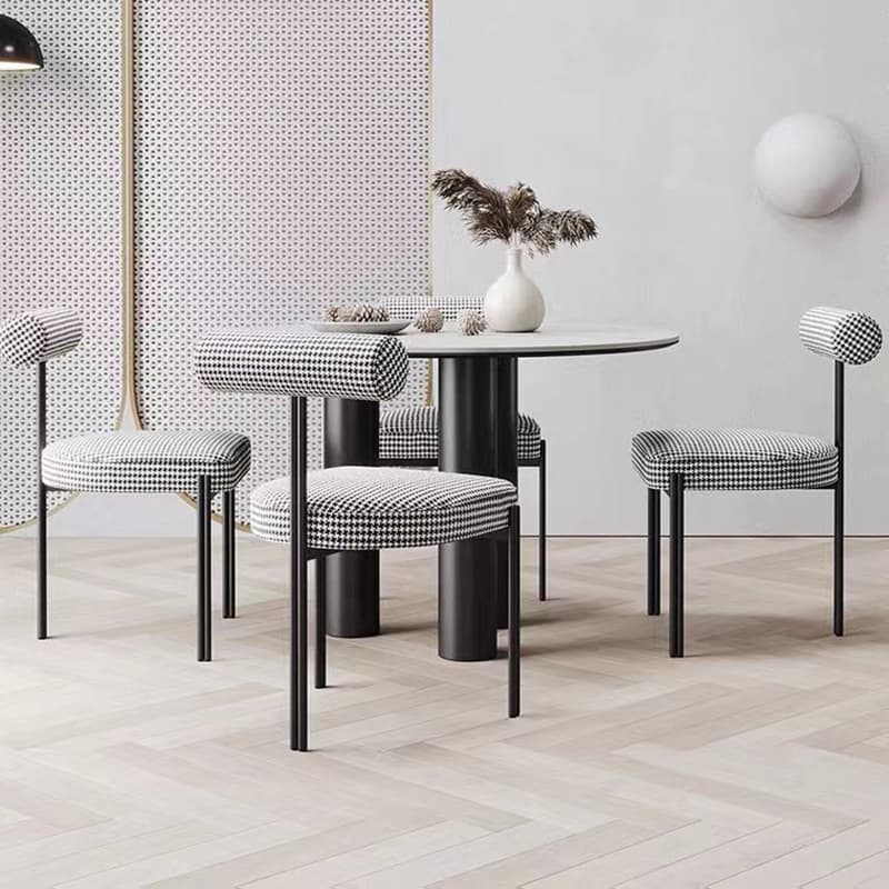 Stackable Upholstered Low-Back Side Chair with Metal Legs and Polyurethane Upholstery - image 13