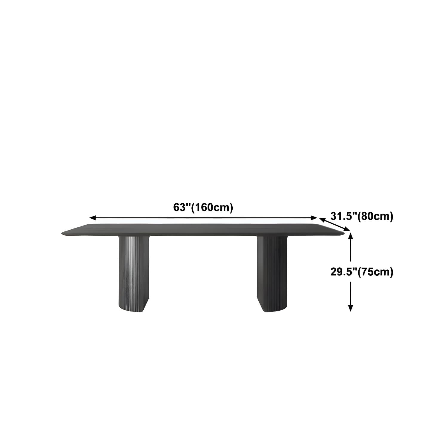 Modern Pine Wood Table for Restaurant Black Dining Table with Double Pedestal - image 11