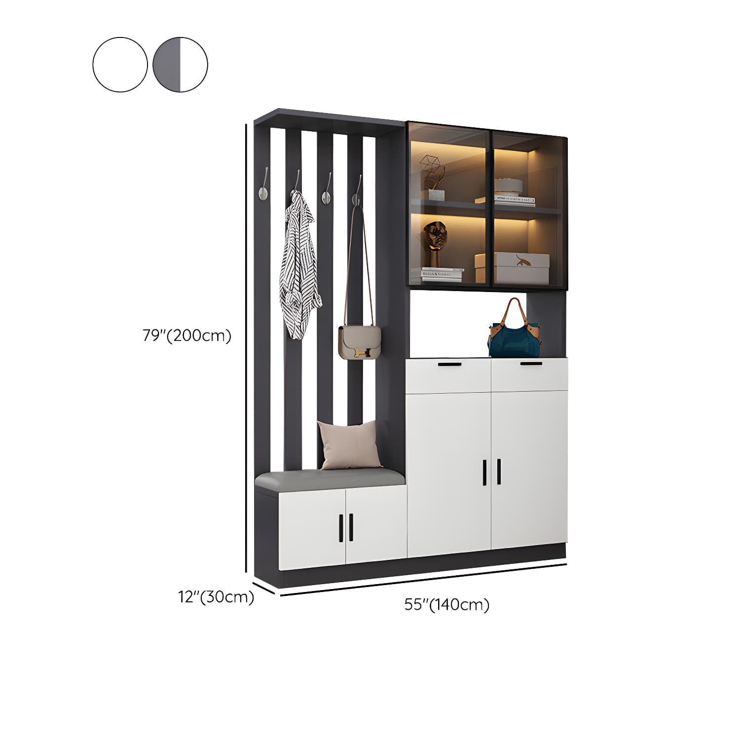 Contemporary Style Wooden 3-door Accent Cabinet with Drawer and Shelf - image 19