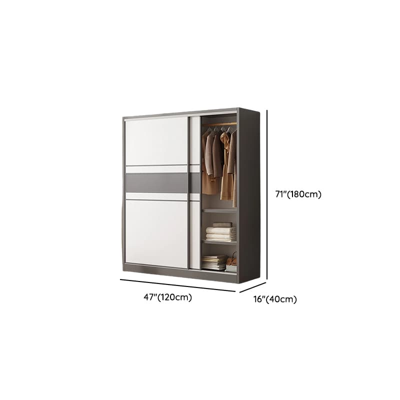 Minimalist Manufactured Wood Cabinet Armoire with Soft Close Door, Interior Shelves, and Clothing Rod - image 23