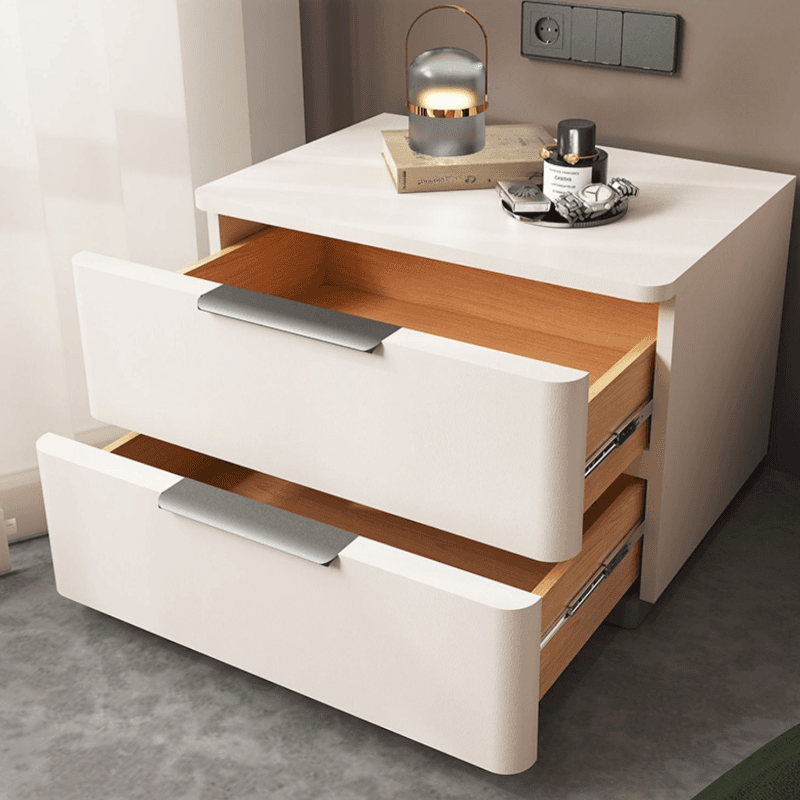Modish 2 Tiers Stone Drawer Storage Bedside Table - image 13