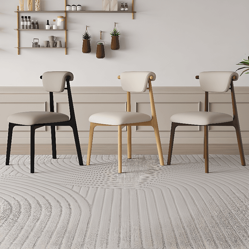 Casual Side Chair in Vinyl Leather with Wood Legs, Low Back, Framed and Balanced - image 8
