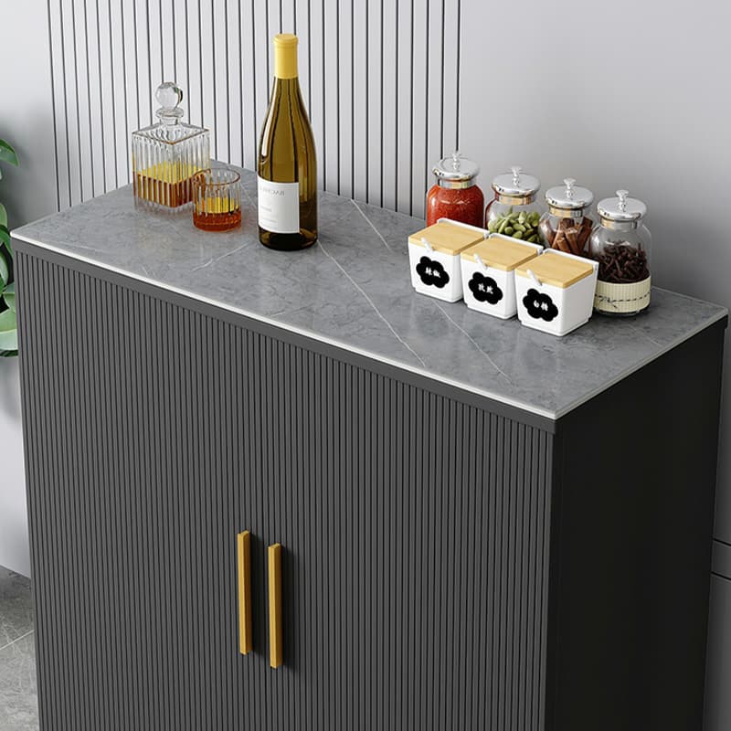 Wood Sideboard/Credenza 35 Inches Wide Glam Style, No Drawers, 2-Door Cabinet - image 10
