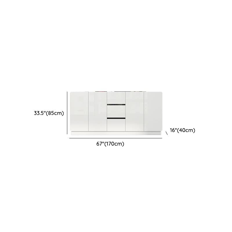 White Trendy Kitchen Storage with 3 Drawers, Standard/Narrow Size, Lumber Countertop, Variable Shelf, and Multiple Doors Options - image 25