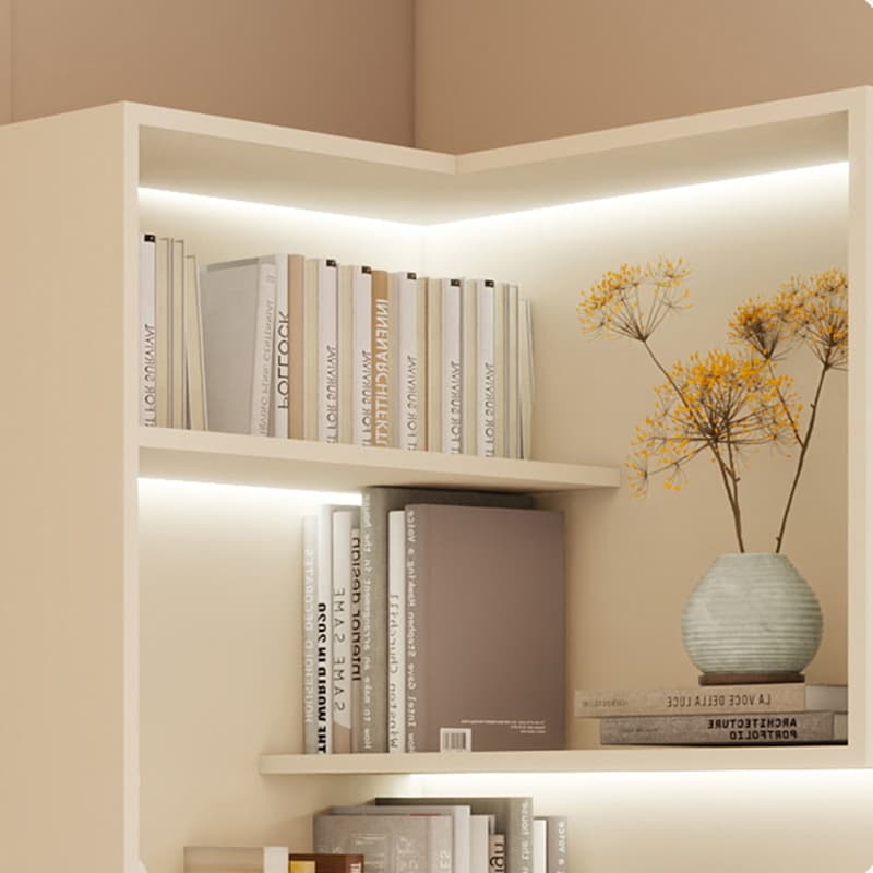 Modern Simple Style Nook Decorative Cabinet with 7 Exterior Shelves, Composite Wood Countertop in Chalk - image 4
