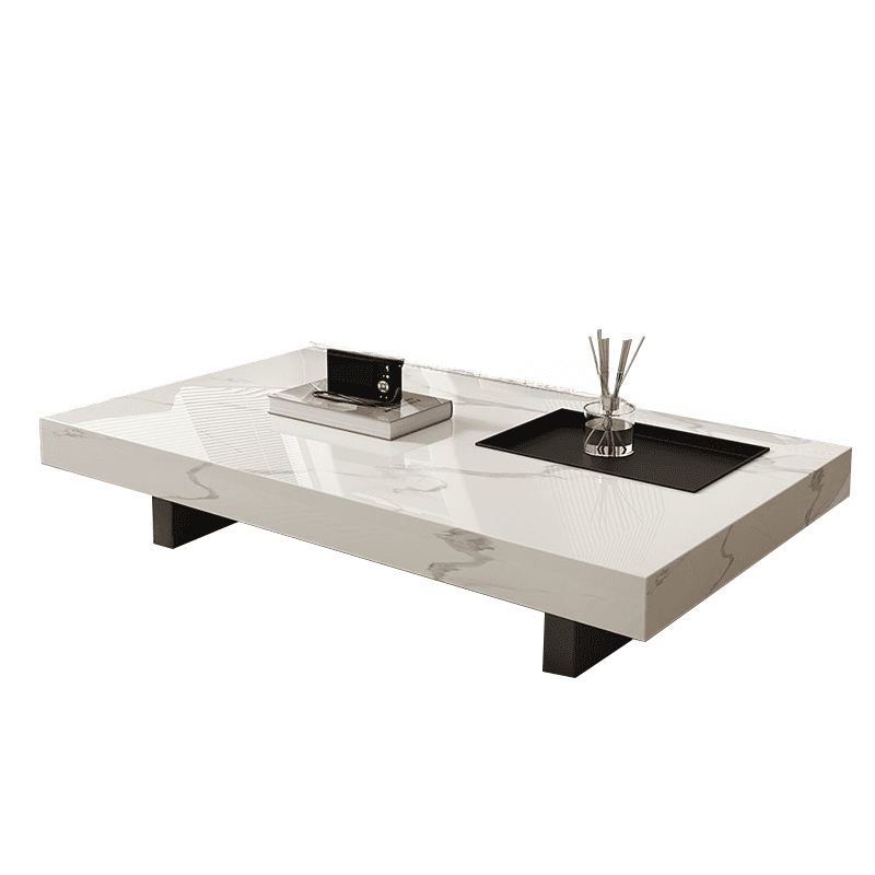 Sleek Sleigh Base Side Table with Geometric Square Top for Foyer Use - image 3