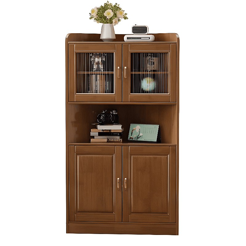 Independent Corner Utility Storage Cabinet in Cocoa/Gray/White with Grip Bars, 2 Exterior Shelves and 2 Cabinets/1 Cabinet in a Trendy Style, Glass-panel Door Included/Not Included - image 10