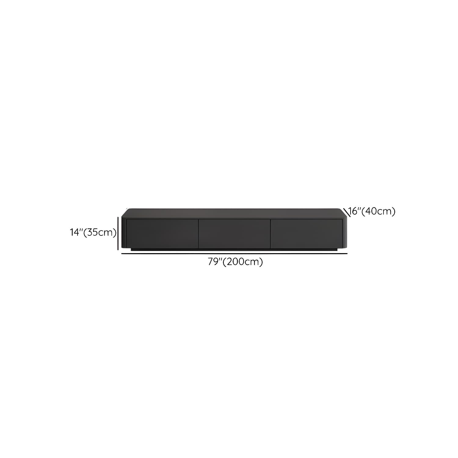 Modern Black TV Console Engineered Wood Cable Management Media Console - image 10
