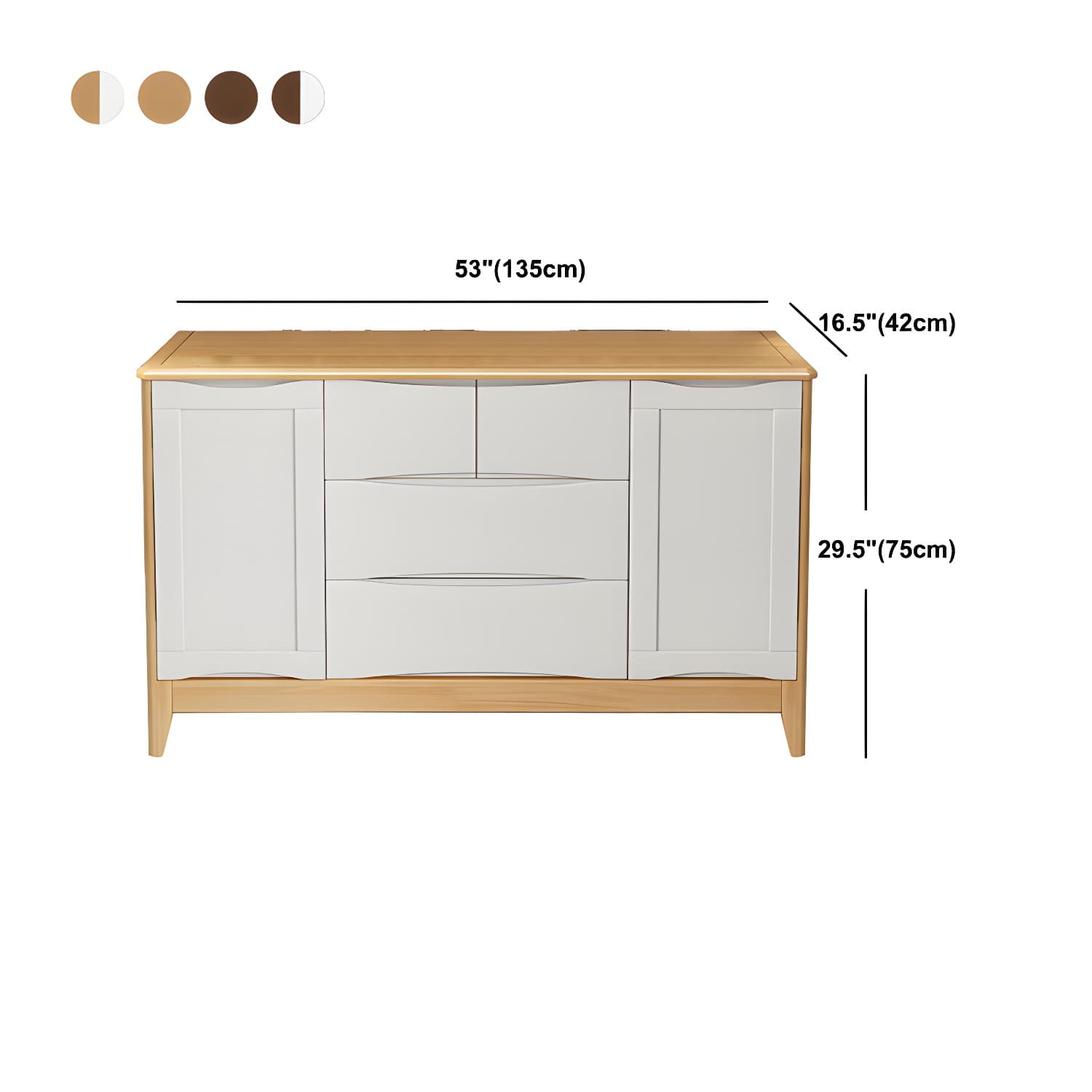 29.5"Tall 4 - Drawer Accent Cabinet, Wooden Rectangle Cabinet - image 17