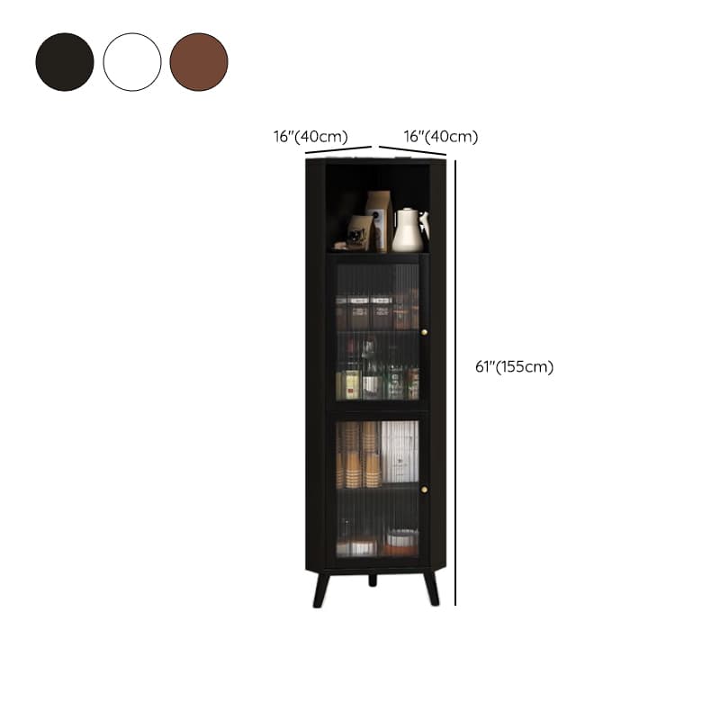 Standalone Corner Beech Midnight Black/Auburn Utility Storage Cabinet with Flexible Shelf, Glazed Door & 2 Cabinets/1 Cabinet - image 14