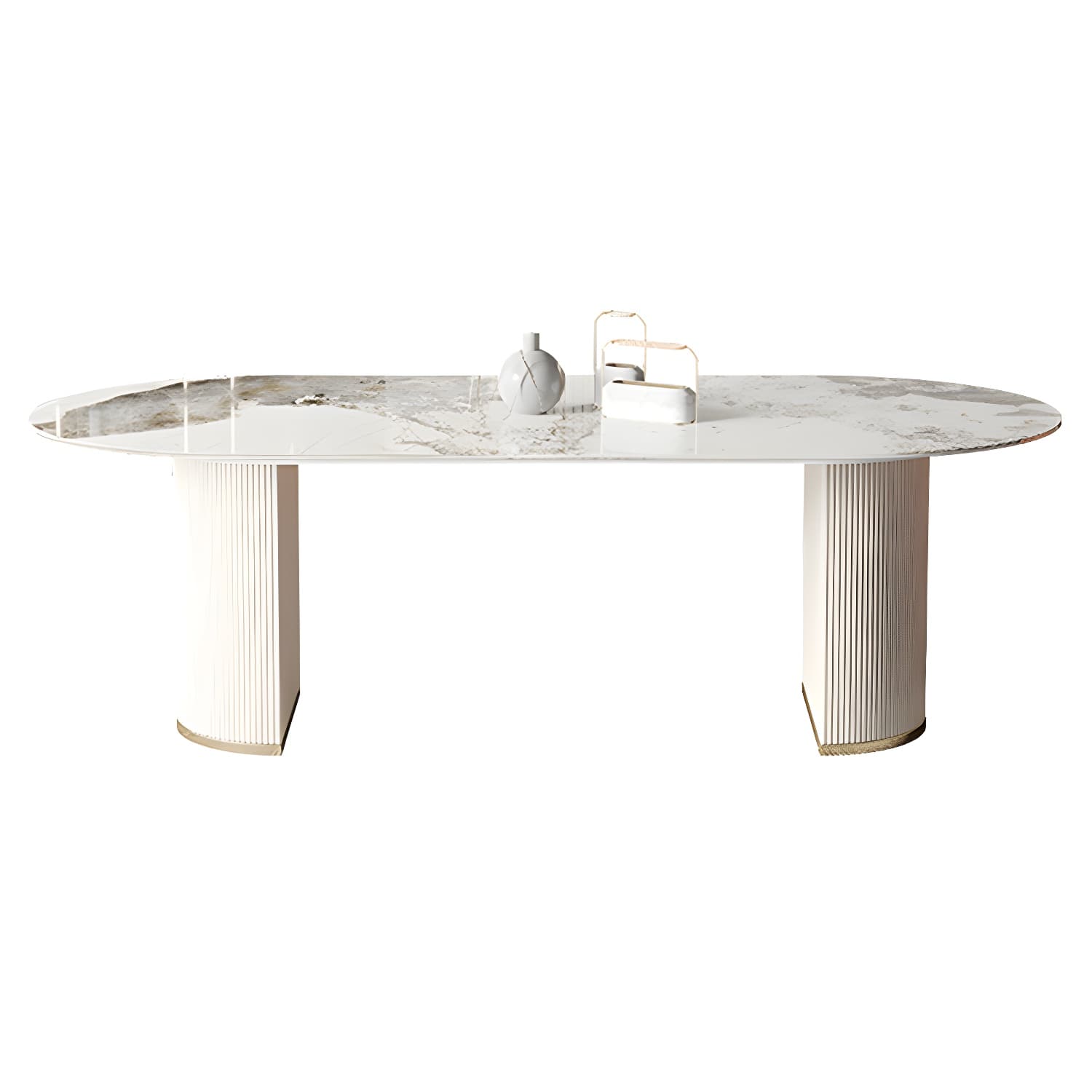 Traditional Luxury Dining Table Sintered Stone Oval Table for Home