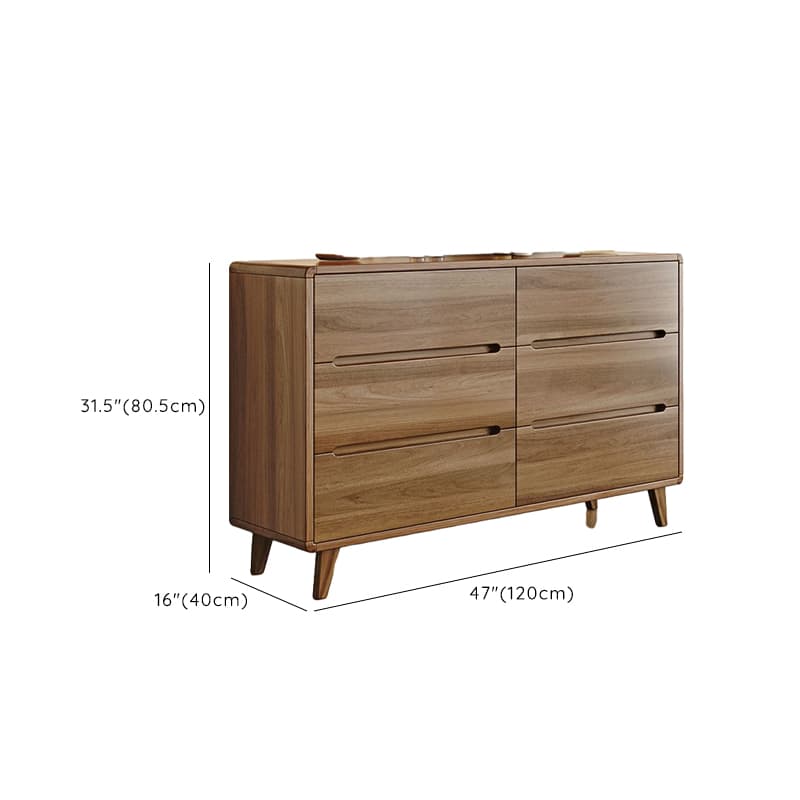Modern Brown Storage Chest Solid Wood Freestanding with Drawers - image 21