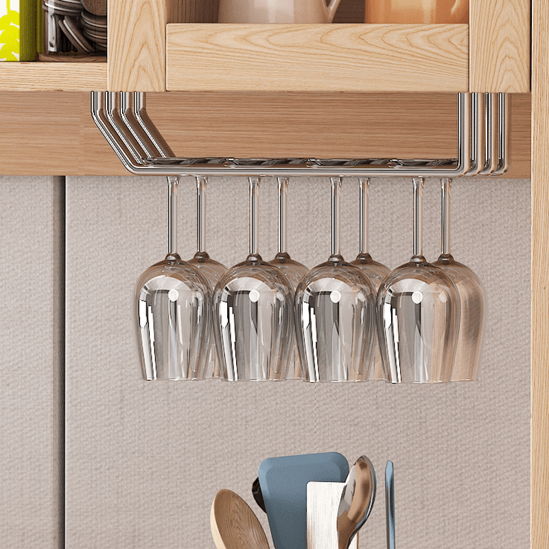 Unfinished Color Microwave Shelf Cabinet with Stemware Stand, Self-supporting in Culinary Space, Flooring Design, Kitchen Appliance Organizer, and Worktop Countertop - image 6