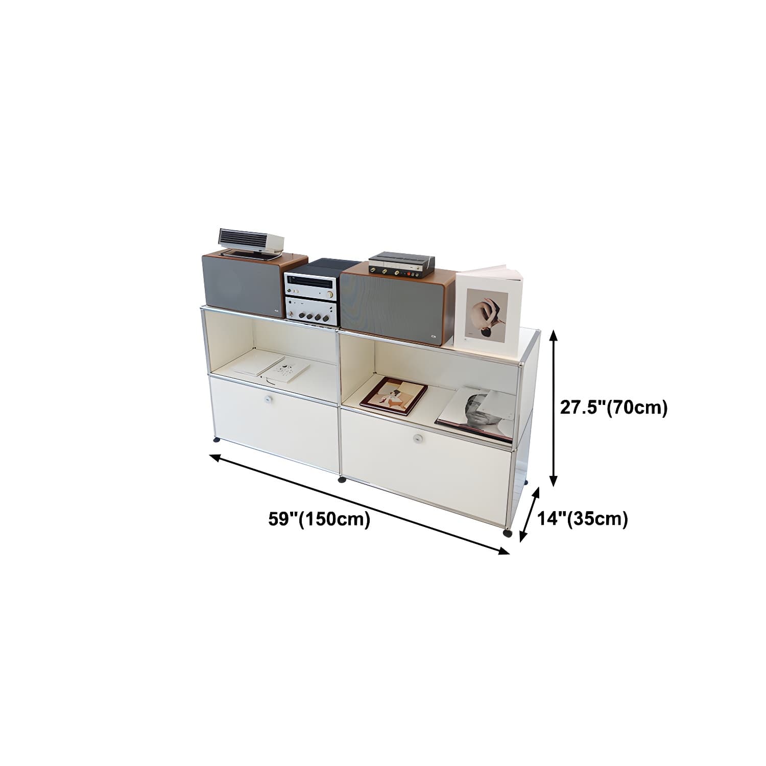 Stainless Steel Sideboard Modern Style Dining Sideboard with Locking Cabinet - image 25