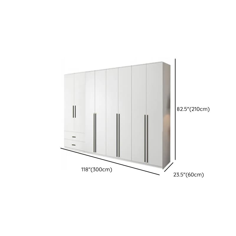 White Lumber Detached Wardrobe Closet with Soft Close Drawer, Door, Interior Shelves, and Clothing Rod - image 19