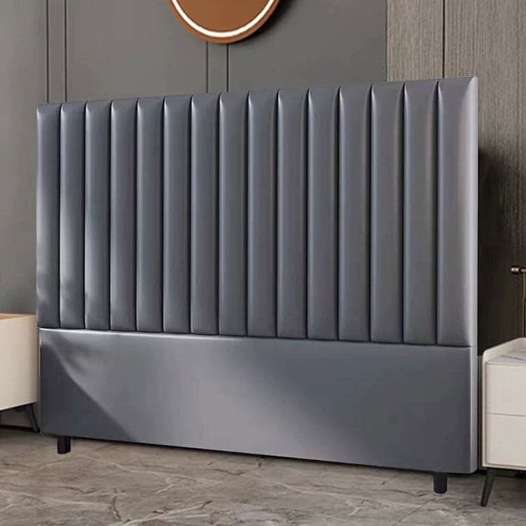 Modern Upholstered Pine Headboard with Leather Upholstery and Wood Legs - image 4