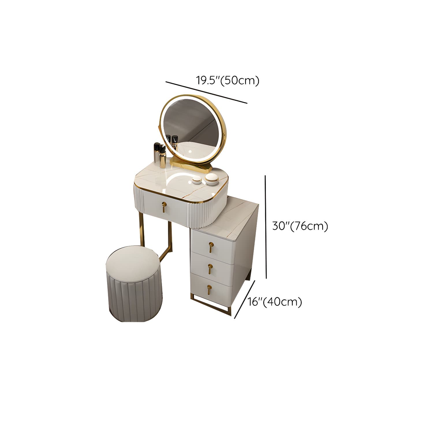 Contemporary Makeup Vanity Desk Table 29.9" H Bedroom Makeup Counter - image 31