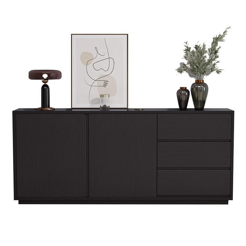Sideboard with 3 Drawers, Cabinet, Standard Narrow Sizes, Four Internal Shelves, Wood Countertop, and 2 Doors - image 7
