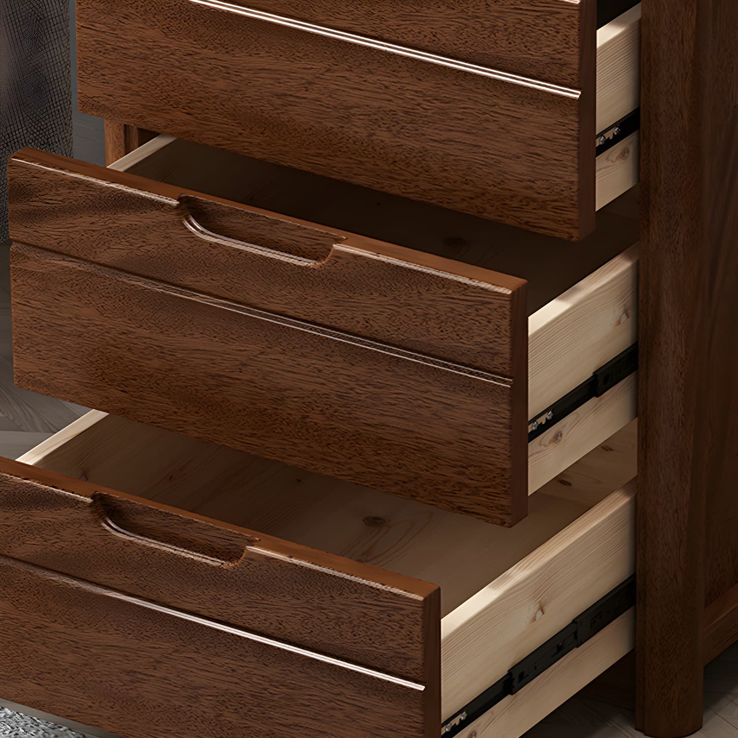 Modern Rectangle Side Cabinet Soft Close Drawers Wood Storage Cabinet - image 10
