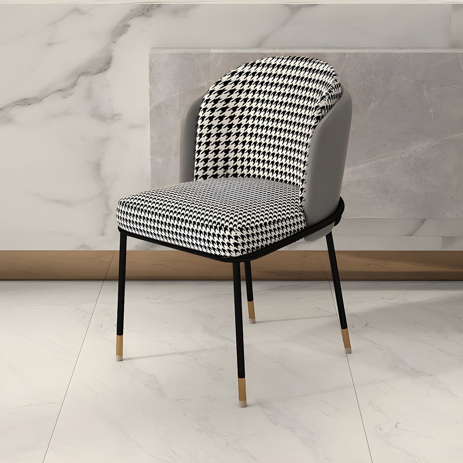 Upholstered Side Chair Modern Style Open Back Armless Chair for Dining Room