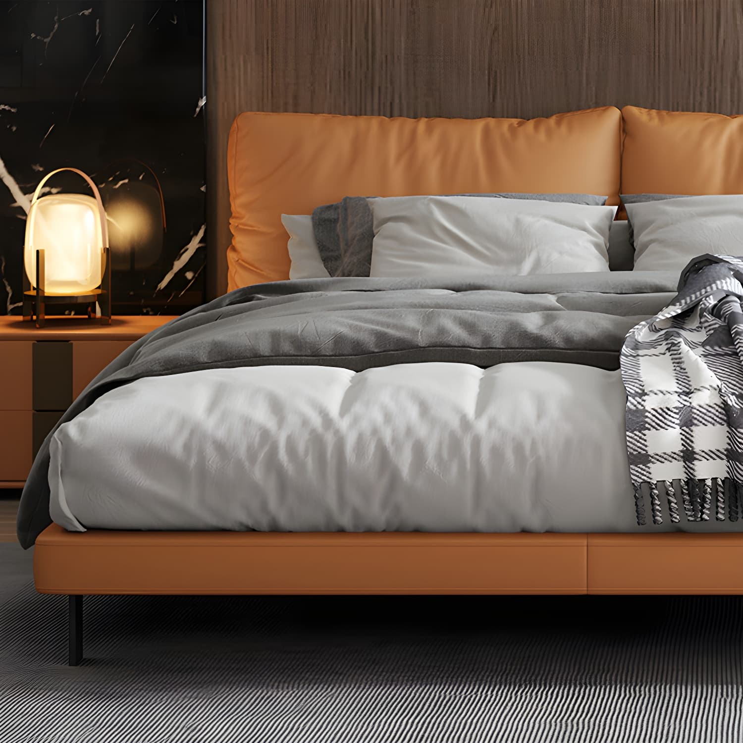 Modern Wood Upholstered Standard Bed Modern Queen/King Bed Frame - image 6