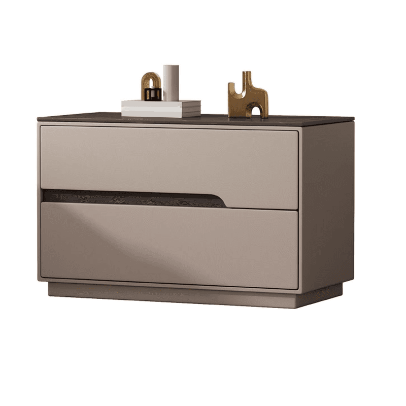 Minimalist Bedside Cabinet Nightstand with 2 Drawers and Stone Countertop - image 8