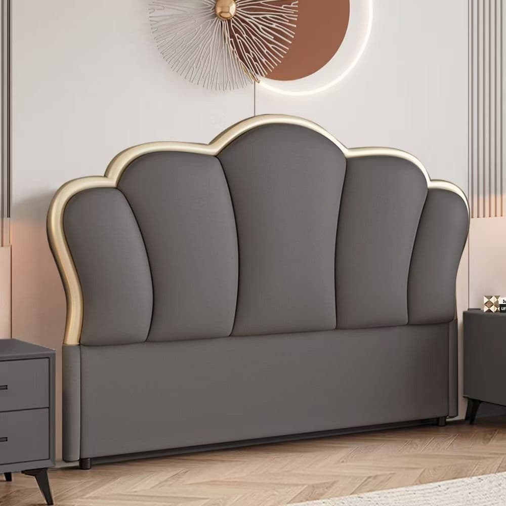 Modish/Sumptuous Style Panel Headboard in Timber with No Distressing for King/Queen/Full Bed, Featuring Sponge Upholstery Fill and Free-standing Standard Installation at Standard Height