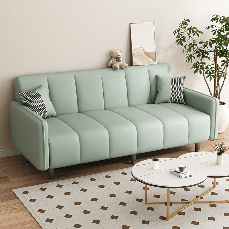 Art Deco Water Resistant Standard Sofa/Loveseat in Azure/Light Green/Citrus Color for Seats 4/3/2-seater with 2 Pillows in Solid Color - image 7
