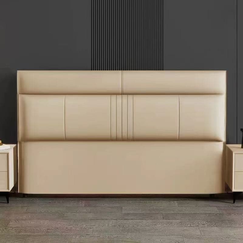 Trendy Panel Headboard in Natural Wood with No Distressing, Rectangle Shape for Queen/Full Bed, Featuring Sponge Upholstery and Standard Height - image 3