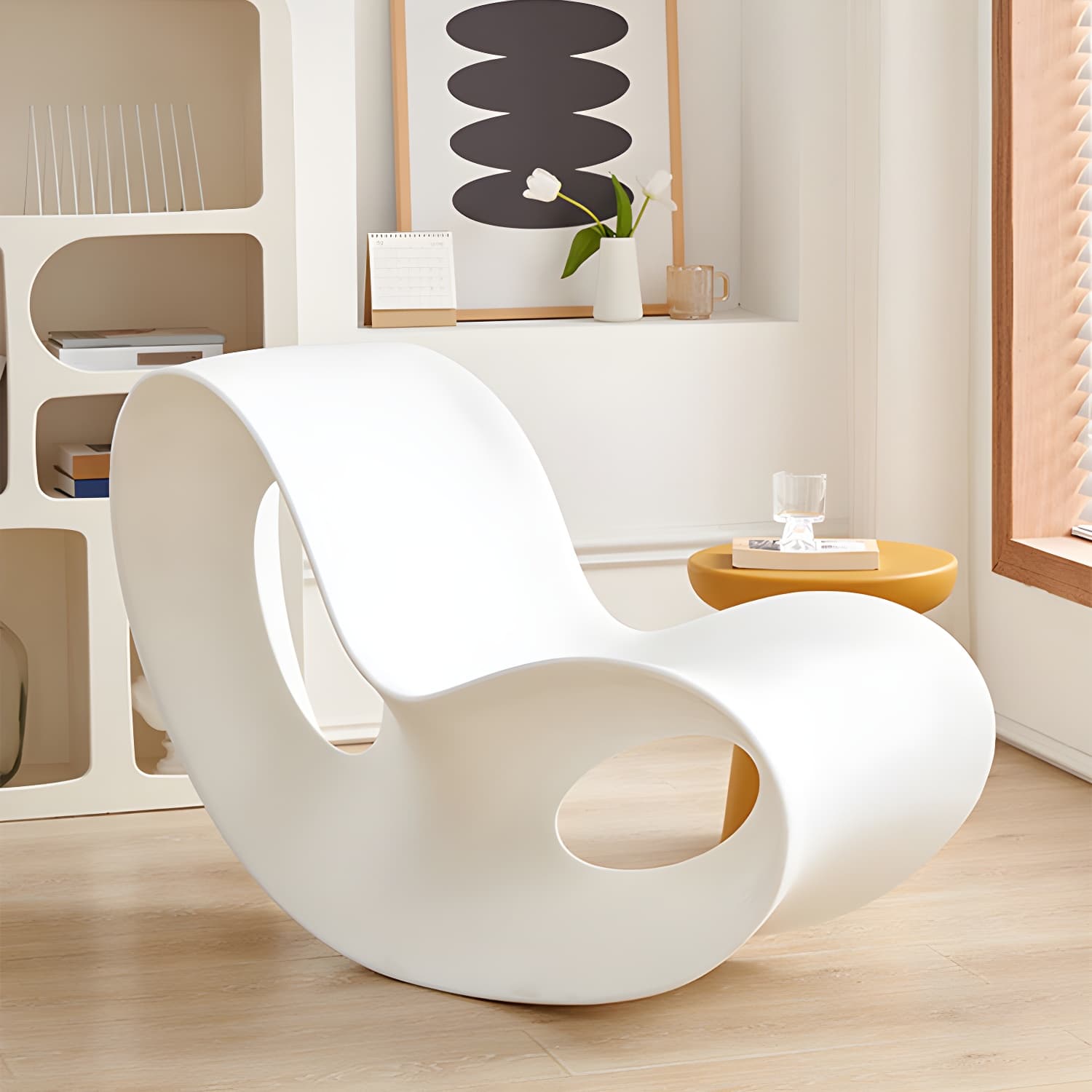 Contemporary Rocking Chair Acrylic Solid Color Indoor Rocking Chair without Armrest - image 24