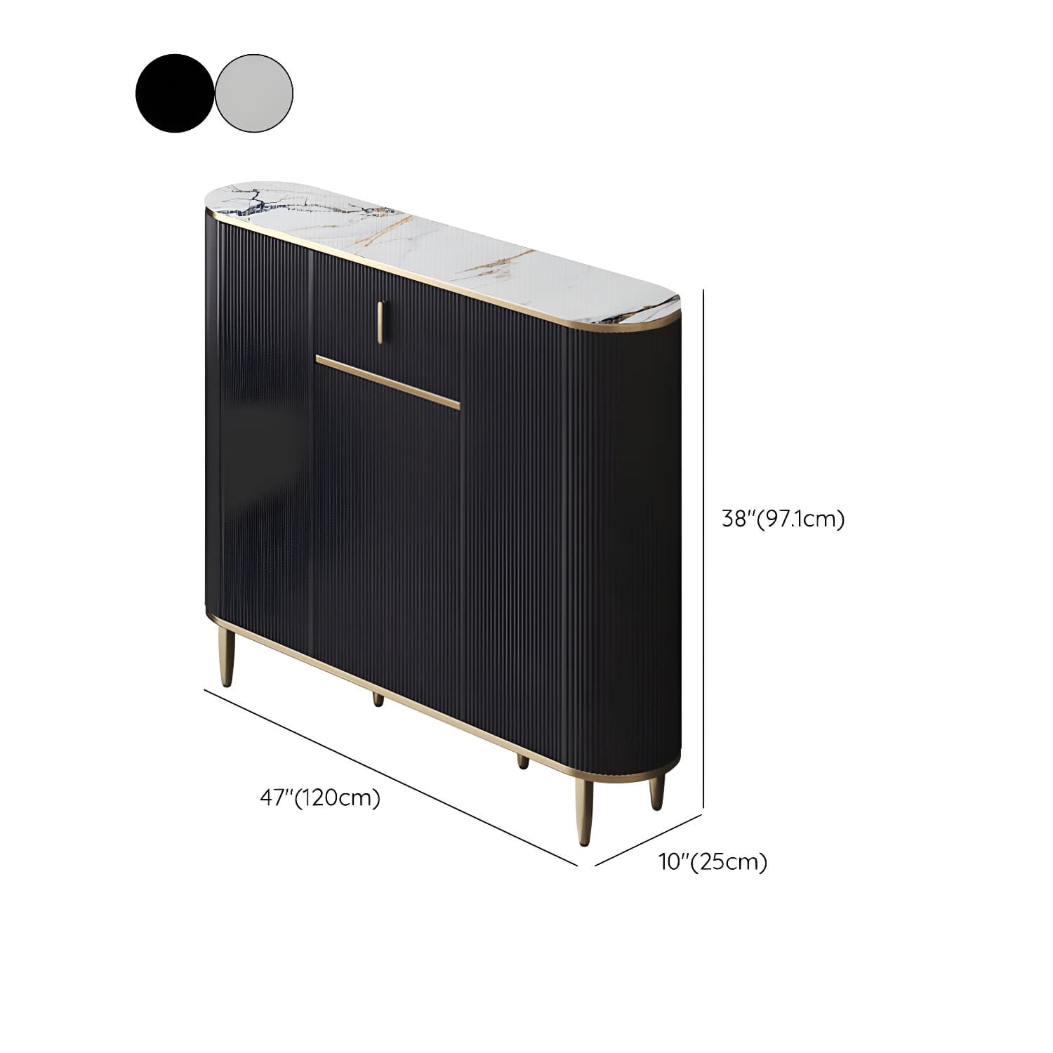 Glam Style Stone Top Sideboard Engineered Wood Side Board for Living Room - image 20